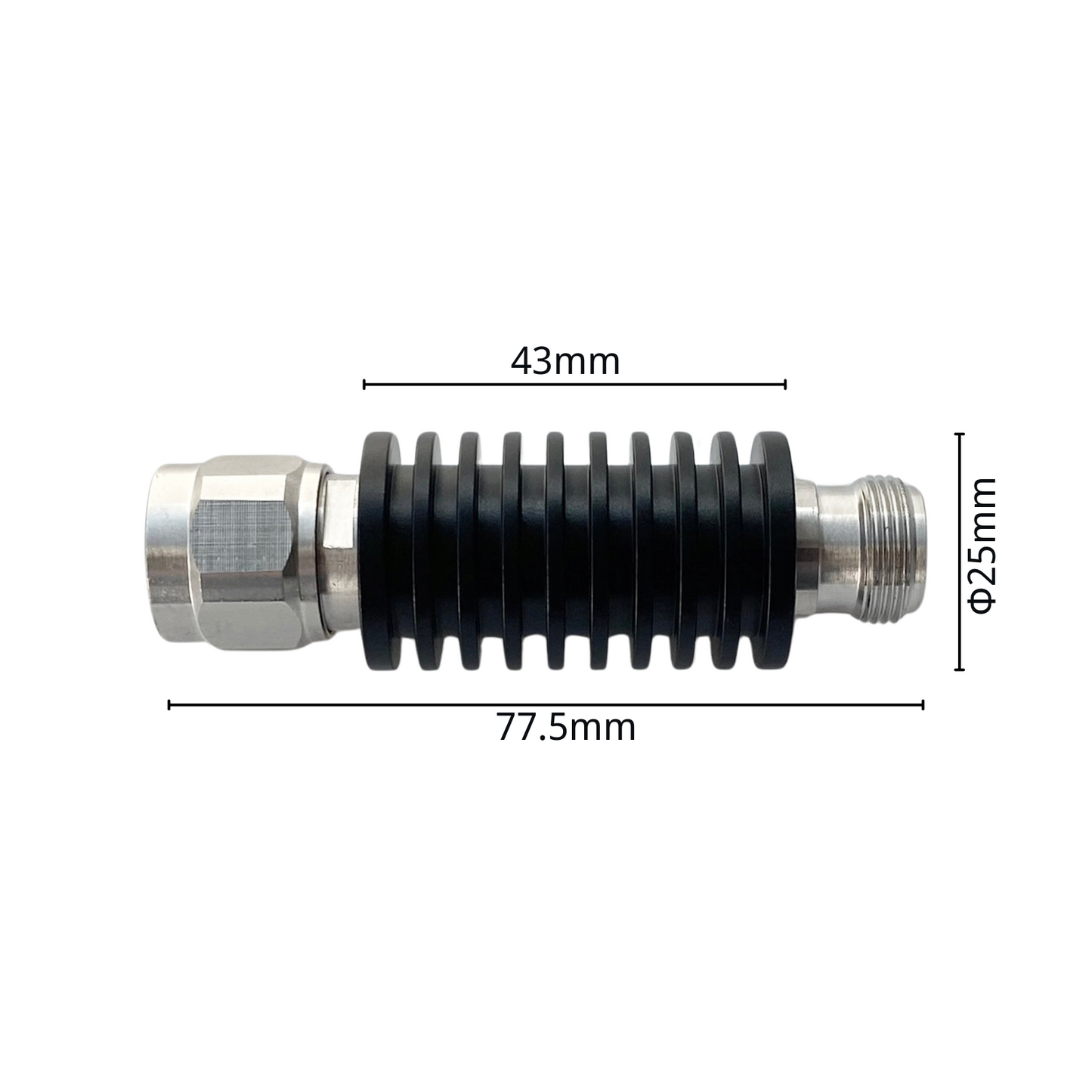 6g/8g 10W N Male to Female RF fixed  Attenuators 1-50dB