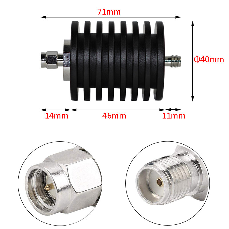 25W SMA-JK rf Attenuators DC-3GHz/4GHz 1-50dB 50ohm