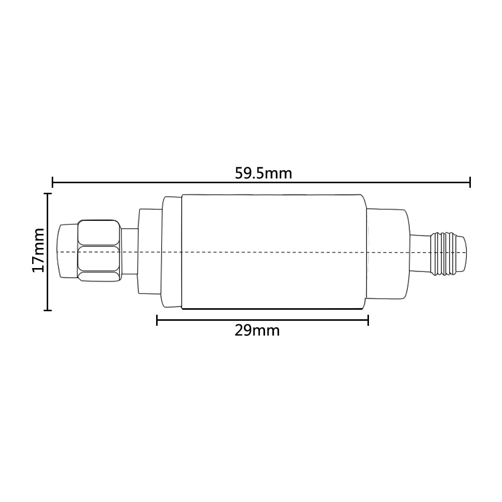 2W/5W BNC-JK RF Fixed Attenuator 1-40dB DC-3/4GHz 50ohm