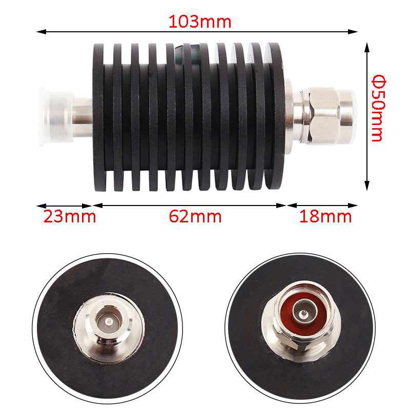 DC-3/4GHz 50W N-JK rf fixed Attenuator 1-60dB
