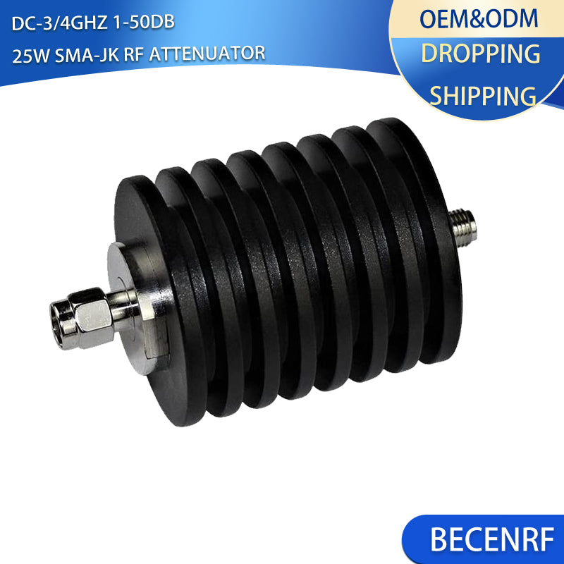 25W SMA-JK rf Attenuators DC-3GHz/4GHz 1-50dB 50ohm