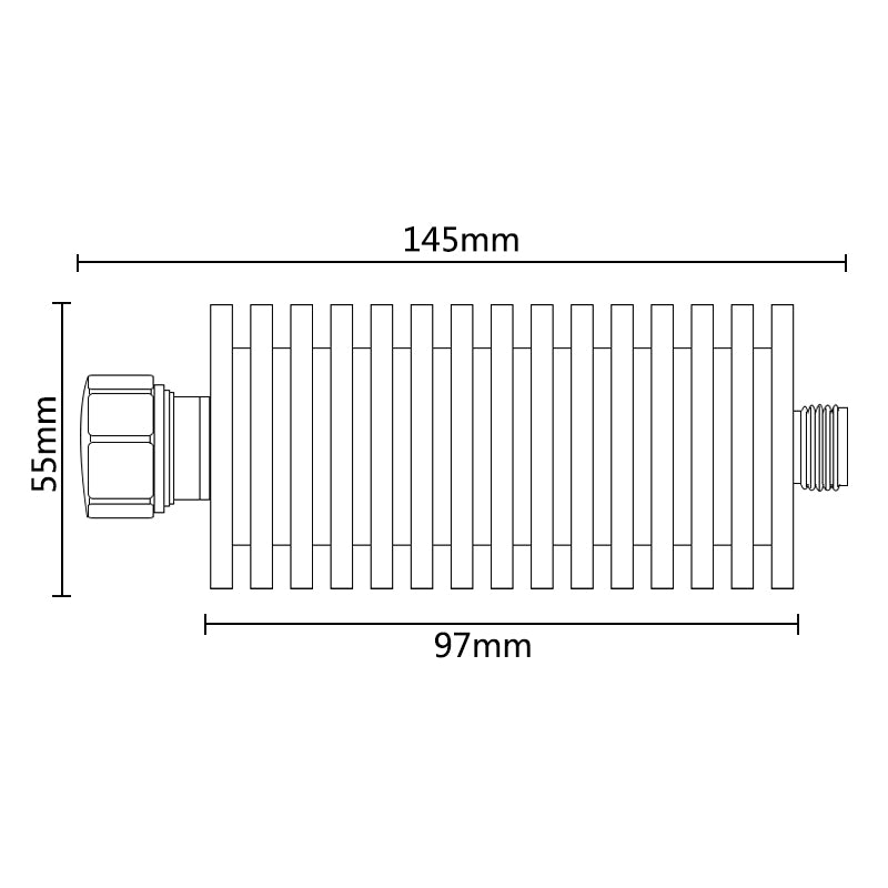 50W DIN Male N Female Coax Attenuator DC-3GHz/4GHz 1-60dB