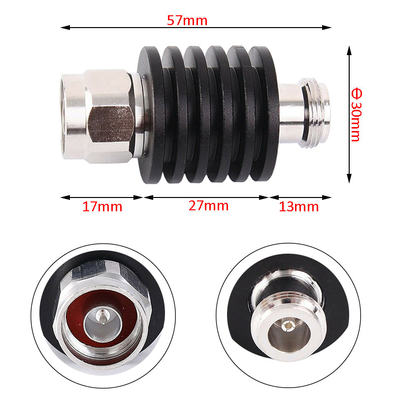 10W N Male to Female Attenuator 1-50dB Avaliable  DC-3GHz/4GHz 50ohm