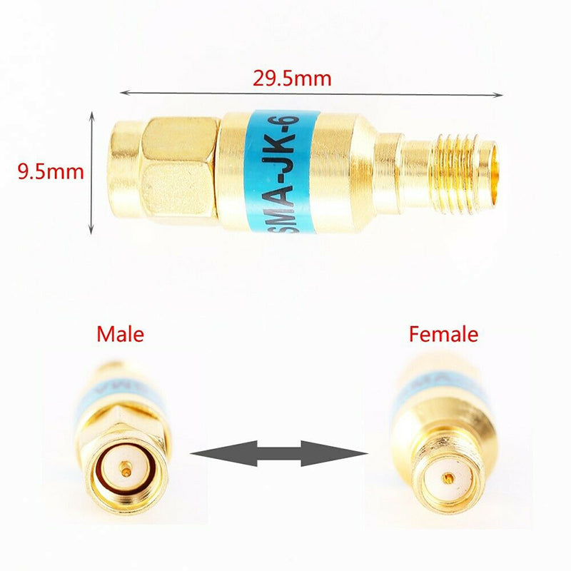 Gold color 6GHz 2W SMA-JK DC Blocks