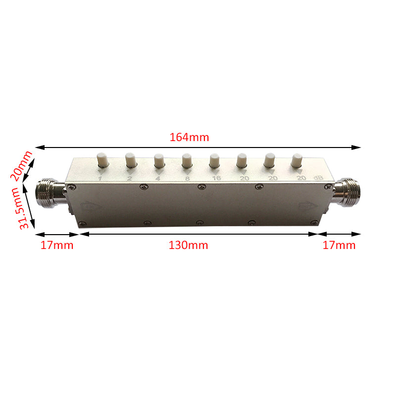 2W/5W 8 key Press N-KK 60dB 90dB Adjustable Attenuator