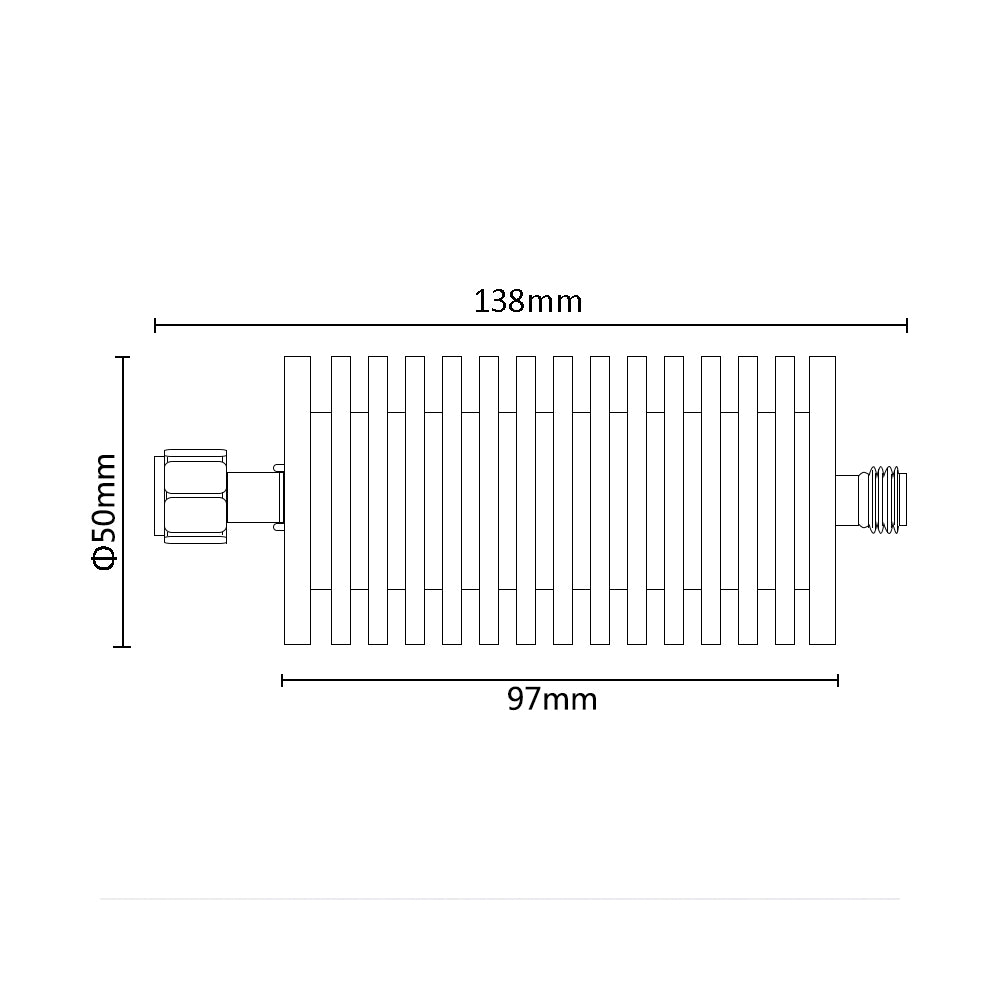 4.3-10 High Power RF Fixed Attenuator 100W MINI DIN 1-60dB