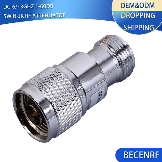 5W N-JK Male to Female RF Fixed Attenuator Connector 6/13G 1dB to 60dB