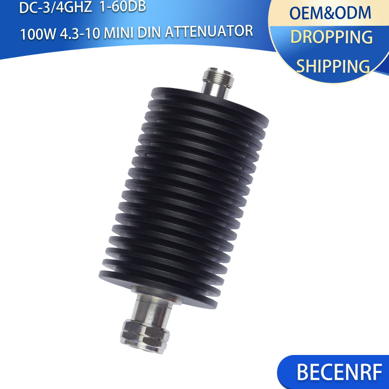 4.3-10 High Power RF Fixed Attenuator 100W MINI DIN 1-60dB